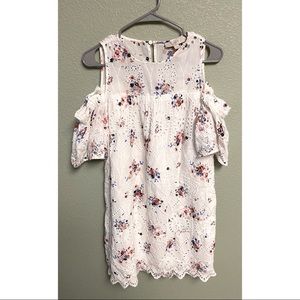 NWOT Loft White eyelet/lace dress